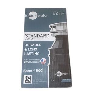 InSinkErator Badger 500, 1/2 HP
Continuous Feed Kitchen Garbage
Disposal